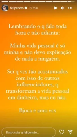 Post de Felipe Neto Post de Felipe Neto