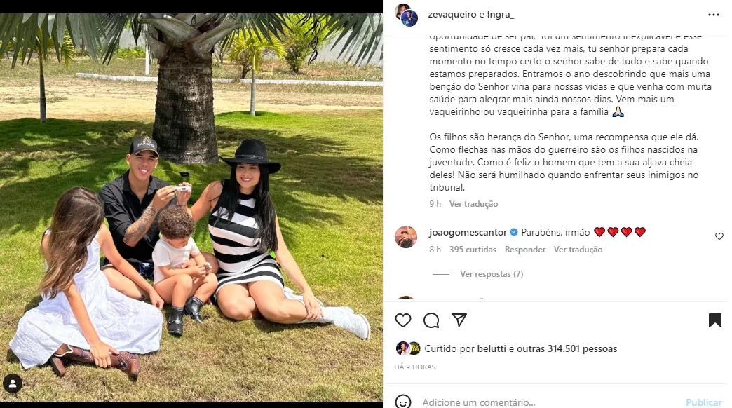 Postagem com Zé Vaqueiro (Foto: Reprodução Instagram)