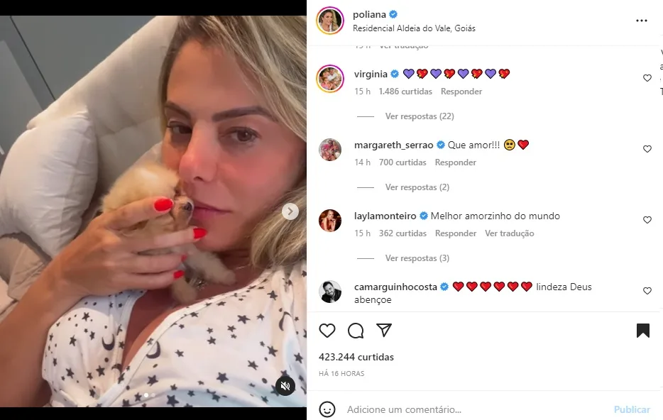 Postagem Poliana Rocha e comentário Virginia Fonseca (Foto: Reprodução Instagram)