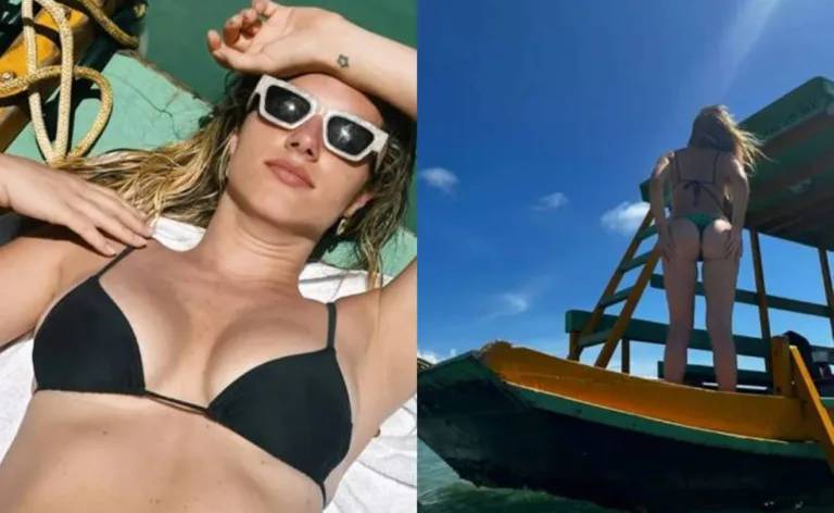 Gio Ewbank mostra corpo sarado ao surgir de biquíni na web