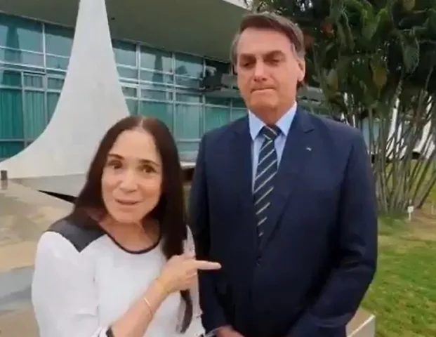 Regina Duarte e Jair Bolsonaro 