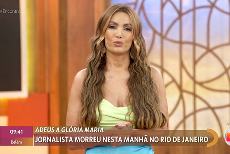 Patrícia Poeta surge abalada no ‘Encontro’ ao comentar sobre a morte de Glória Maria