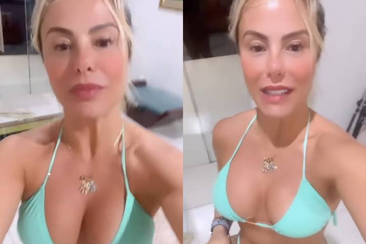 Aos 46 anos, Poliana Rocha, esposa do sertanejo Leonardo, exibe corpo sarado na web