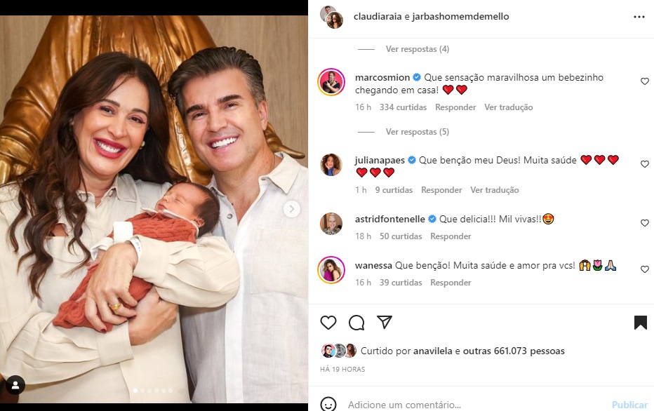 Postagem Claudia Raia, comentário de Marcos Mion (Foto: Reprodução Instagram) Postagem Claudia Raia, comentário de Marcos Mion (Foto: Reprodução Instagram)