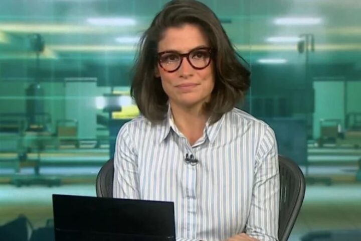 Renata Vasconcellos no Jornal Nacional (Foto - Globo) 