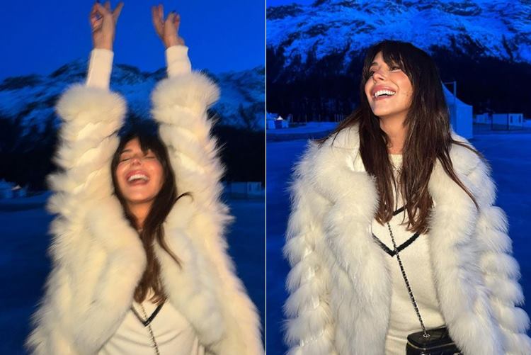 Esposa de Marcos Mion é atacada na web por usar vestido de pele de raposa