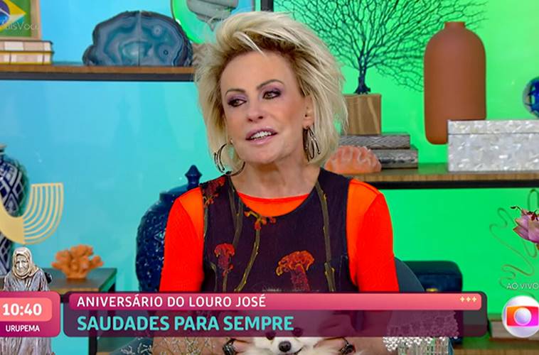 Ana Maria Braga se emociona ao vivo no ‘Mais Você’ ao falar sobre Louro José: “saudade imensa”
