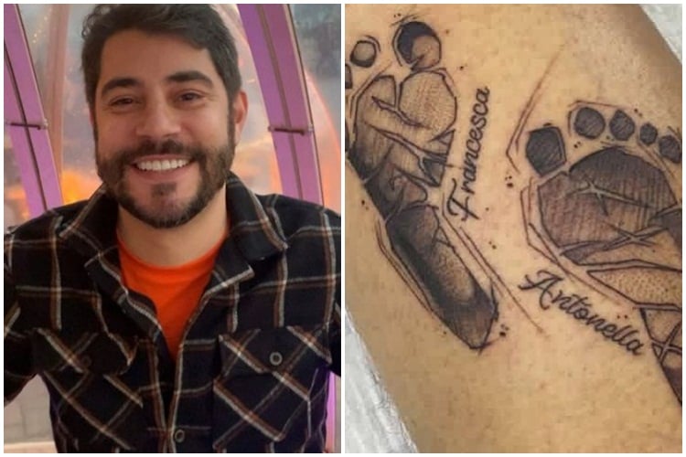 Evaristo Costa faz tatoo em homenagem às filhas e fãs reagem: “Cadê o do Padre Fábio?”