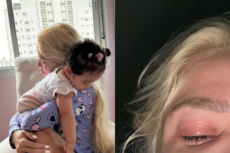 Karoline Lima vai aos prantos ao dar adeus à filha: ”Nunca vou acostumar”