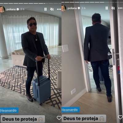 Leonardo iniciando turnê 2023 reprodução Stories Leonardo iniciando turnê 2023 reprodução Stories