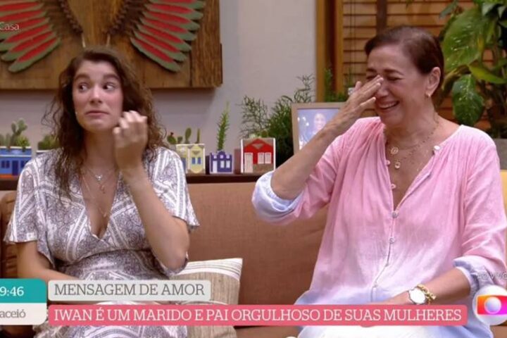 Lilia Cabral e Giulia Bertolli se emocionam no É De Casa — Foto: Reprodução/Globo