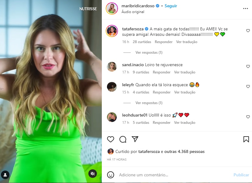 Postagem com o comentário de Thais Fersoza (Foto: Reprodução Instagram)