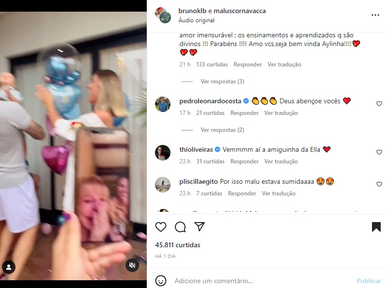 Postagem sobre gravidez de Bruno KLB (Foto: Reprodução Instagram)