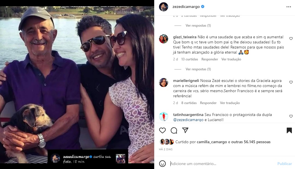 Postagem Zezé Di Camargo (Foto: Reprodução/Instagram)