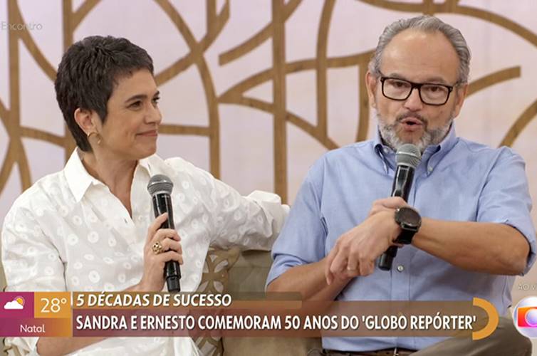 Sandra Annenberg e Ernesto Paglia falam sobre o casamento no ‘Encontro’