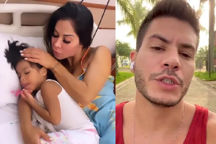 Arthur Aguiar descobre pela internet que a filha com Maíra Cardi está internada com o padrasto