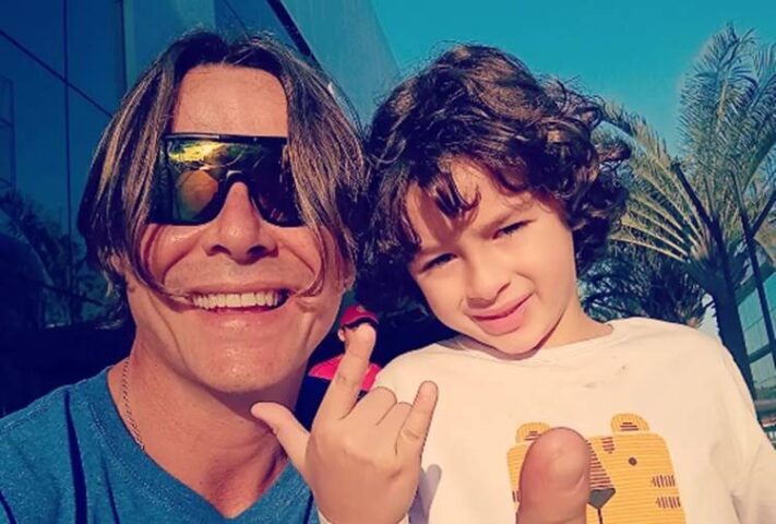 Theo Becker com o filho