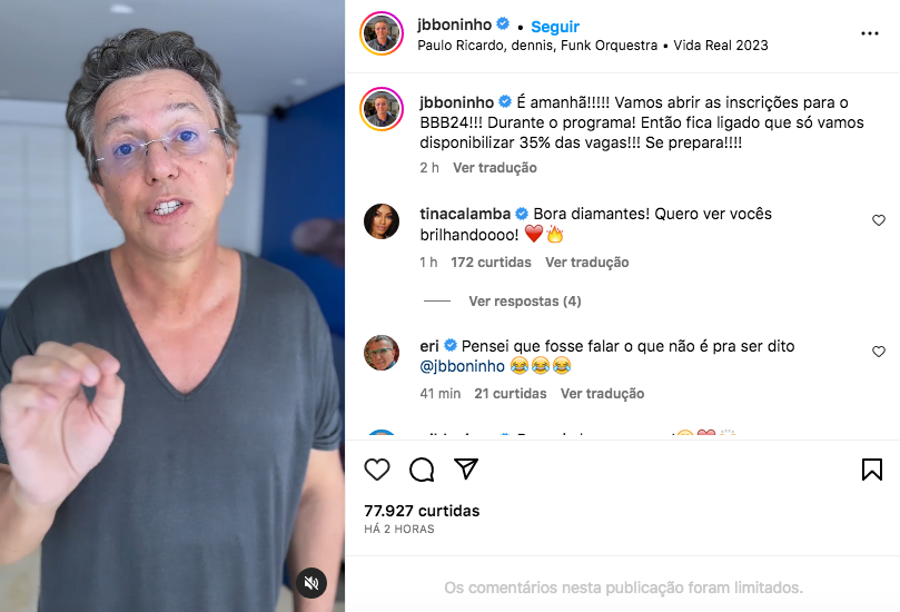 Boninho via Instagram