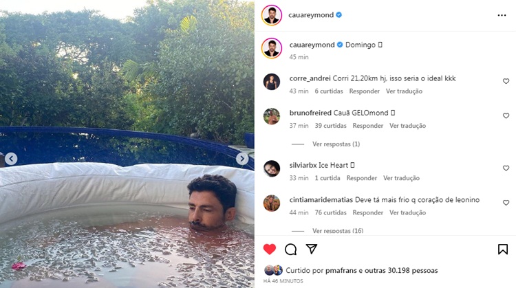 Cauã Reymond no gelo - print instagram