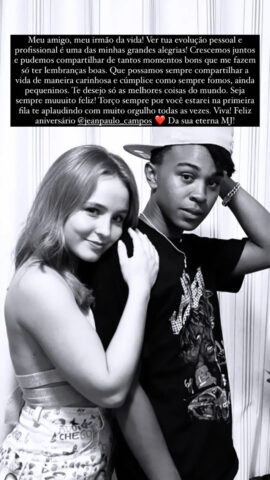 Larissa Manoela homenageia Jean Paulo Campos