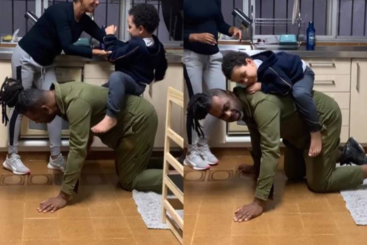 Manoel Soares surge em momento fofo com o filho: “cavalinho”