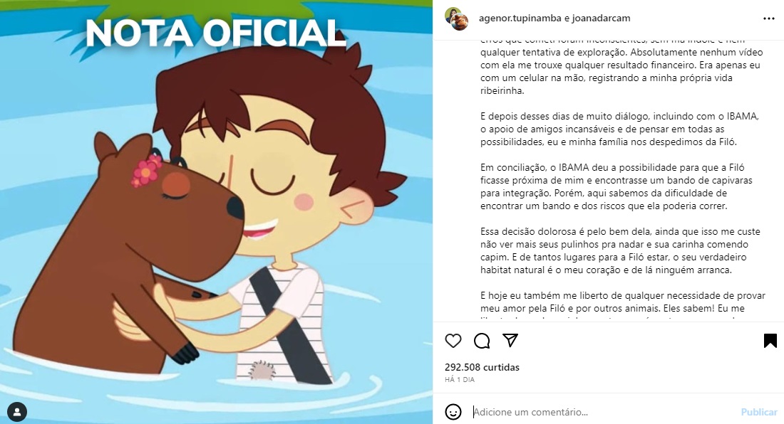 Postagem Agenor (Foto: Reprodução Instagram)