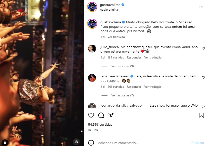 Postagem Gusttavo Lima (Foto: Reprodução Instagram)