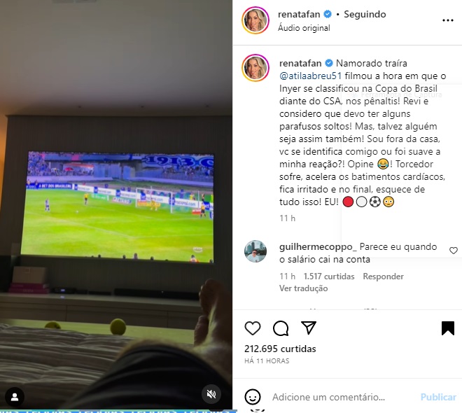 Postagem Renata Fan (Foto: Reprodução Instagram) Postagem Renata Fan (Foto: Reprodução Instagram)