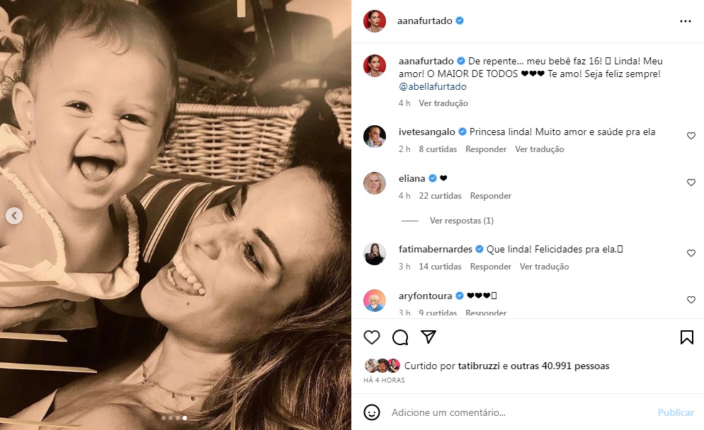Ana Furtado e a filha - print Instagram