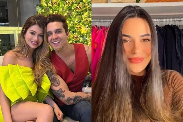 Izabela Cunha com Luan Santana e Jade Magalhães