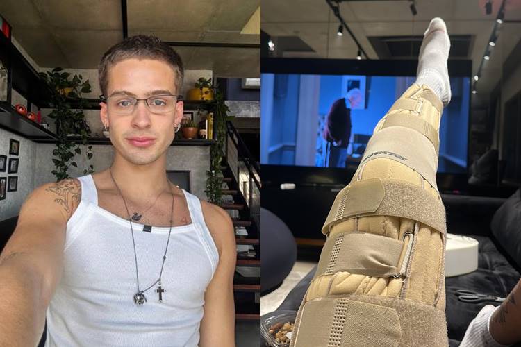 João Guilherme, filho do sertanejo Leonardo, sofre acidente e lesiona a perna