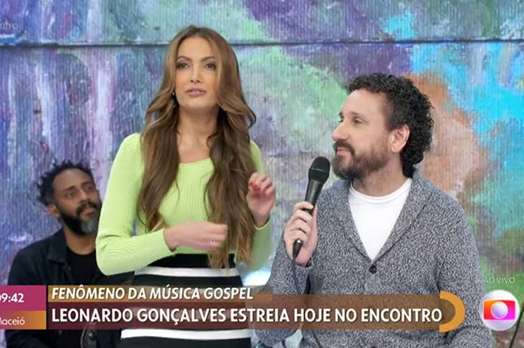 No ‘Encontro’, Patrícia Poeta exalta Leonardo Gonçalves: “Fenômeno da música gospel”