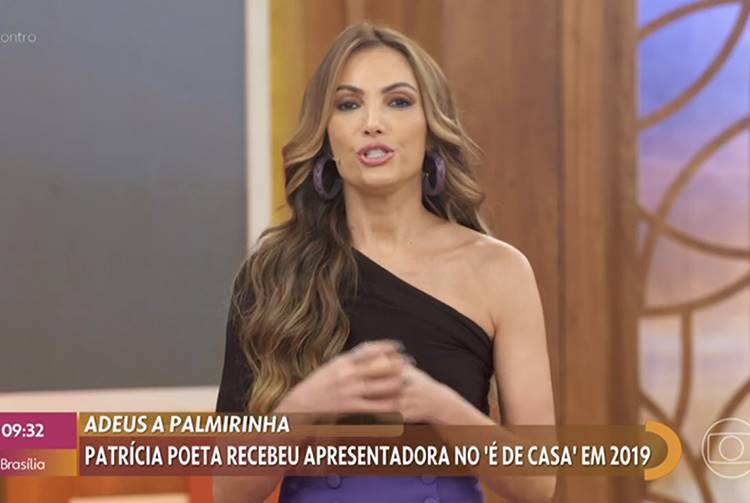 Segurando o choro, Patrícia Poeta comenta morte de Palmirinha: “grande guerreira”