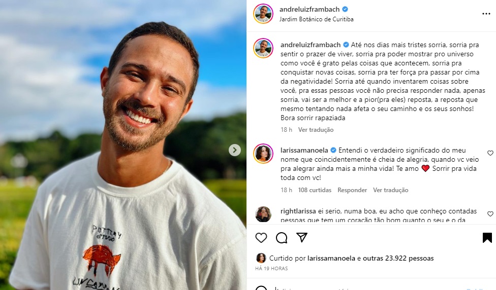 Postagem André Luiz (Foto: Reprodução Instagram) Postagem André Luiz (Foto: Reprodução Instagram)