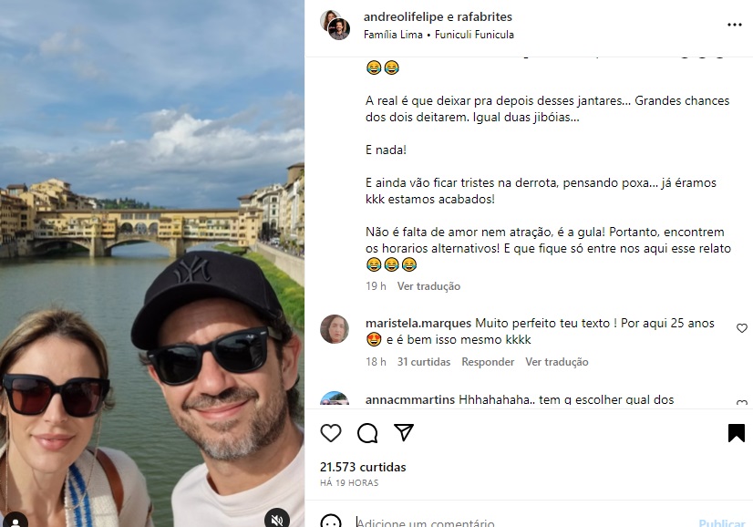 Postagem Felipe Andreoli (Foto: Reprodução Instagram)