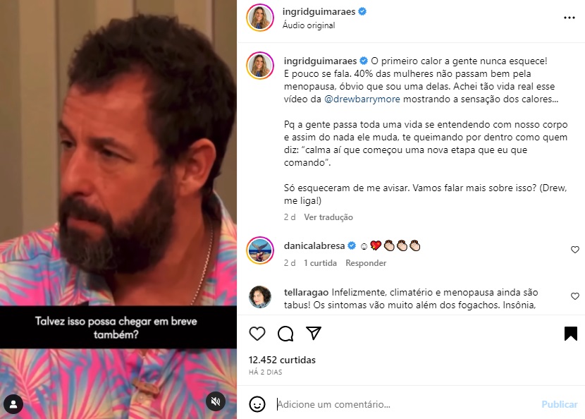 Postagem Ingrid Guimarães (Foto: Reprodução Instagram) Postagem Ingrid Guimarães (Foto: Reprodução Instagram)