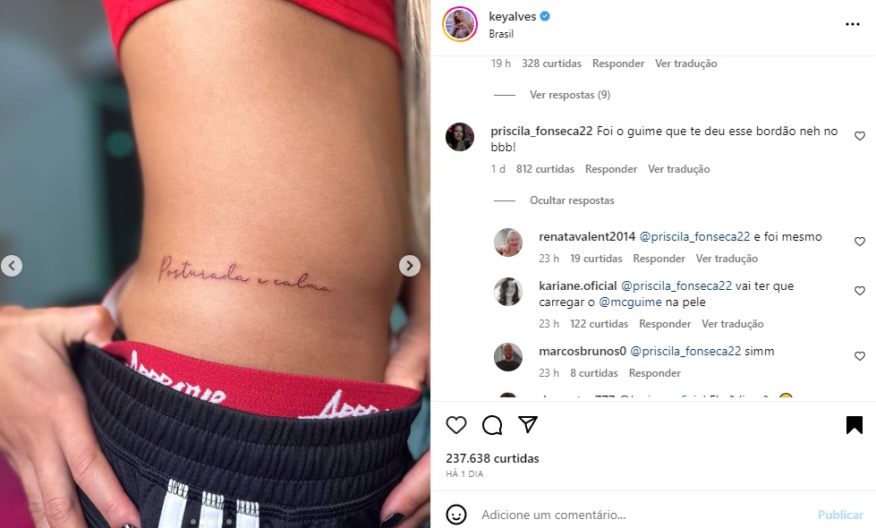 Postagem Key Alves (Foto: Reprodução Instagram) Postagem Key Alves (Foto: Reprodução Instagram)