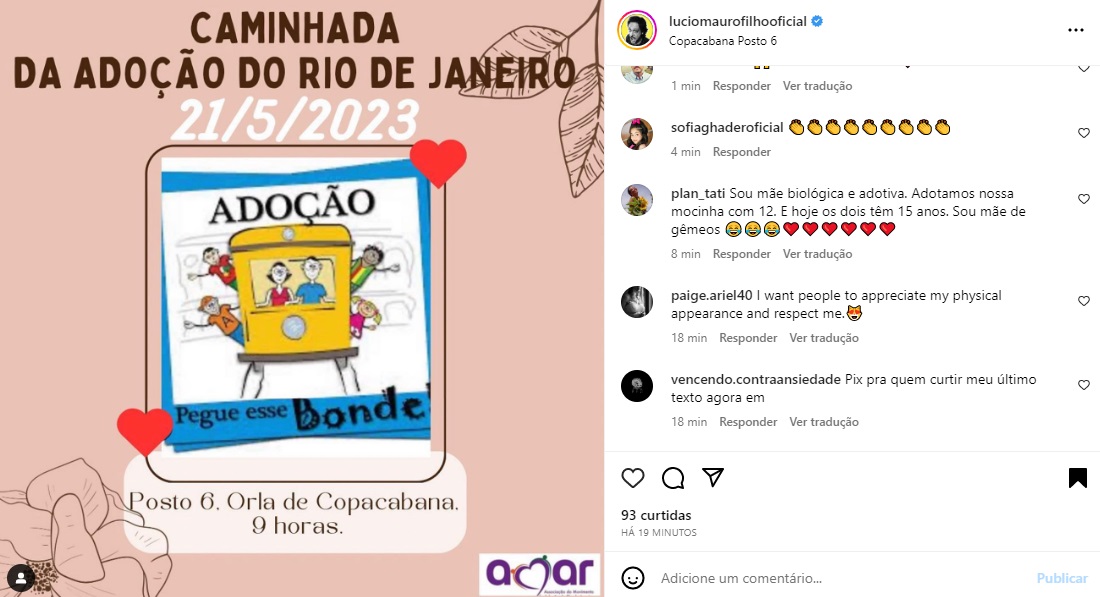 Postagem Lucio Mauro Filho (Foto: Reprodução Instagram)