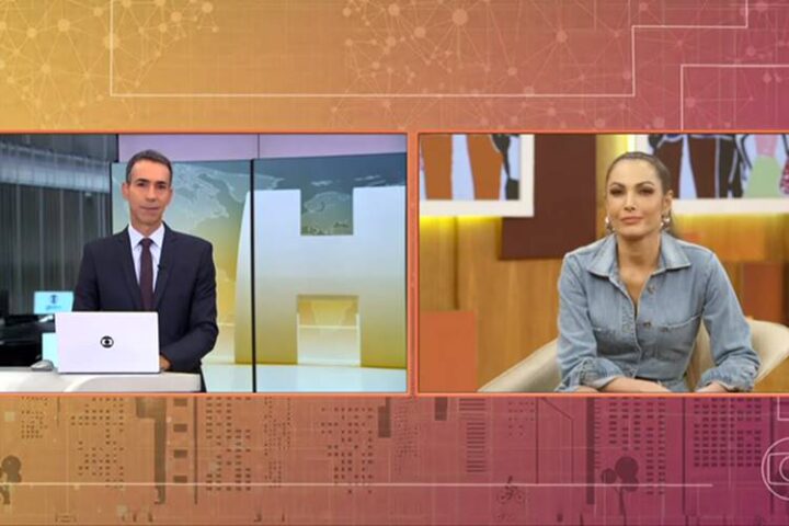 César Tralli e Patrícia Poeta no Encontro César Tralli e Patrícia Poeta no Encontro