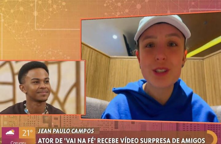 Jean Paulo Campos e Larissa Manoela no Encontro