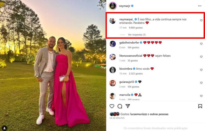 Comentário do Pai de Neymar - Foto: Instagram