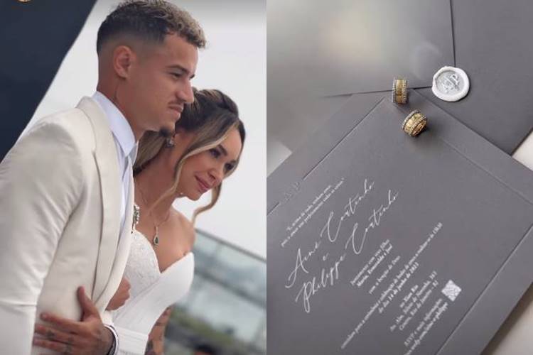 Philippe Coutinho e Ainê renovam os votos de casamento