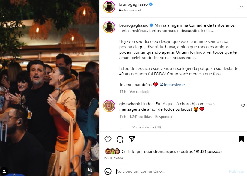 Postagem Bruno Gagliasso (Foto: Reprodução Instagram)