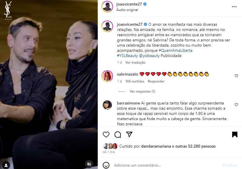 Postagem João Vicente e Sabrina Sato (Foto: Reprodução Instagram)