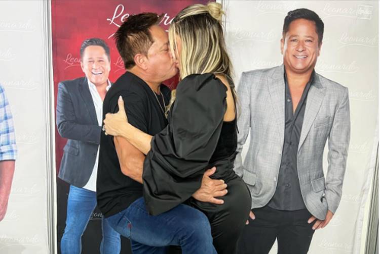 Leonardo surge aos beijos com Poliana Rocha e desabafa sobre tombo em escada: “estou bem”