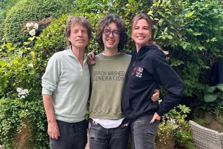 Mick e Lucas Jagger com Luciana Gimenez