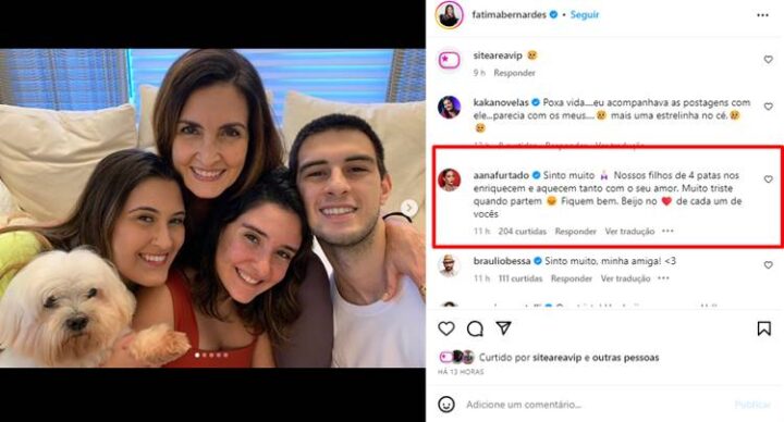 Post de Fátima com comentário de Ana