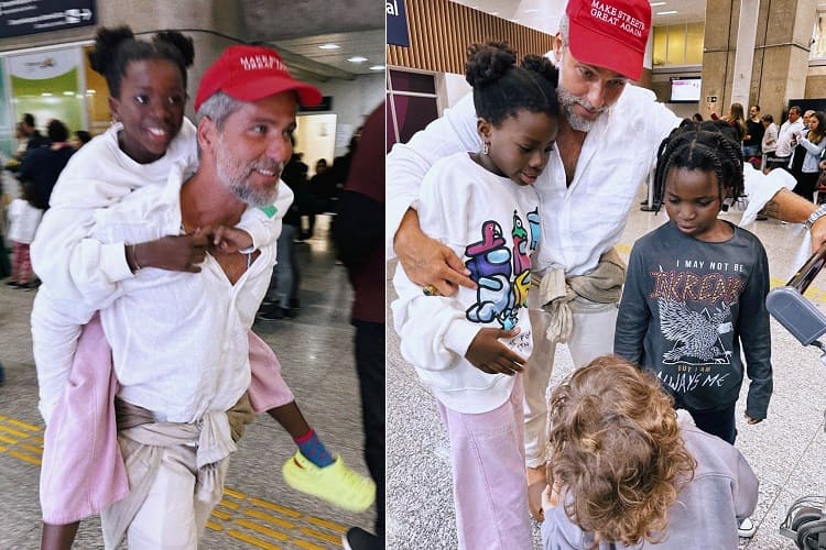 Bruno Gagliasso emociona os fãs ao se reencontrar com os filhos: ‘Família linda’