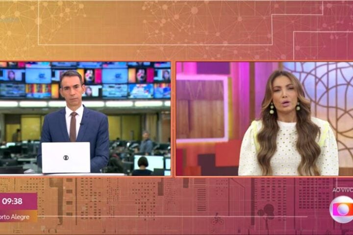 César Tralli e Patrícia Poeta no Encontro - Foto: TV Globo