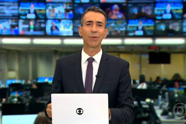 César Tralli no Plantão da Globo - Foto: TV Globo
